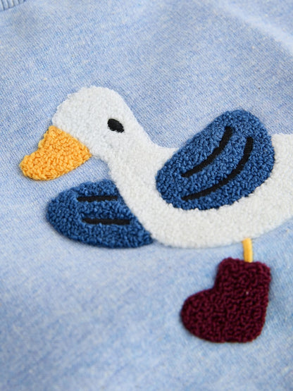 Light Blue Goose Printed Crew Neck Sweat Top (3mths-7yrs)