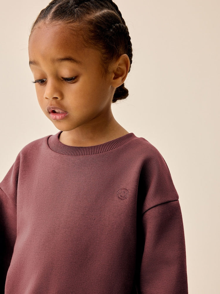 Rust Red Smile Logo Sweatshirt And Joggers Set (3mths-7yrs)