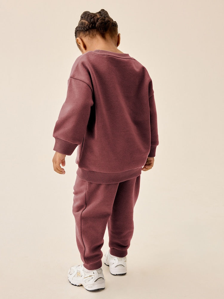 Rust Red Smile Logo Sweatshirt And Joggers Set (3mths-7yrs)