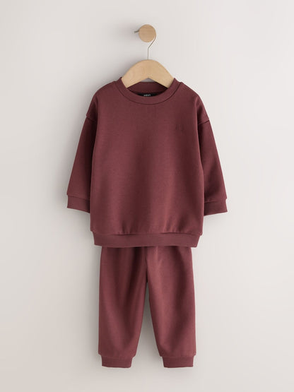 Rust Red Smile Logo Sweatshirt And Joggers Set (3mths-7yrs)