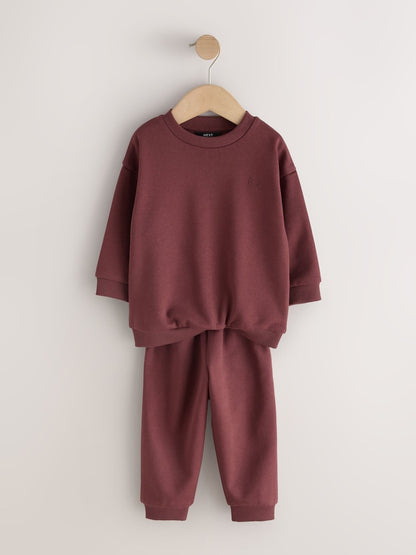 Rust Red Smile Logo Sweatshirt And Joggers Set (3mths-7yrs)
