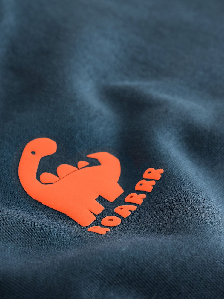 Navy Single Printed Crew Neck Sweat Top &amp; Joggers Set (3mths-7yrs)