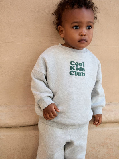 Grey Back Print Crew Neck Joggers Set (3mths-7yrs)