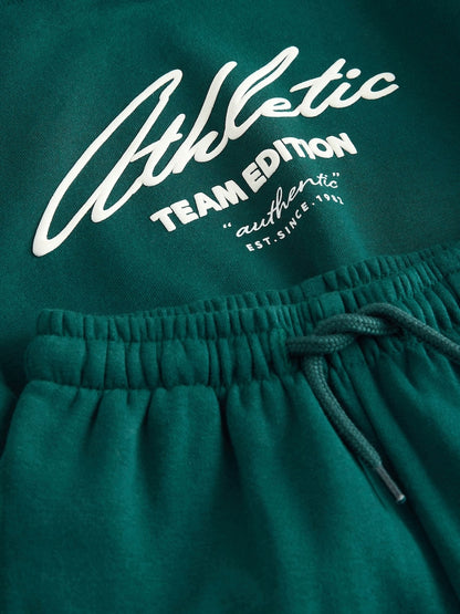 Dark Green Back Print Hoodie and Joggers Set (3mths-7yrs)
