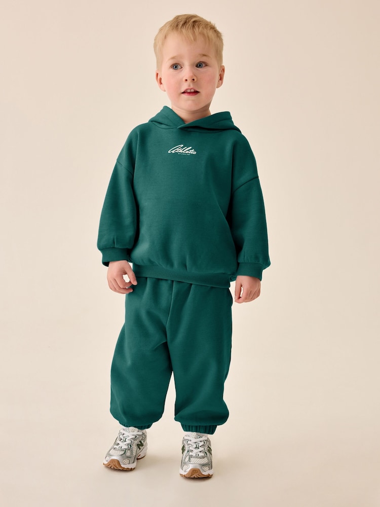 Dark Green Back Print Hoodie and Joggers Set (3mths-7yrs)