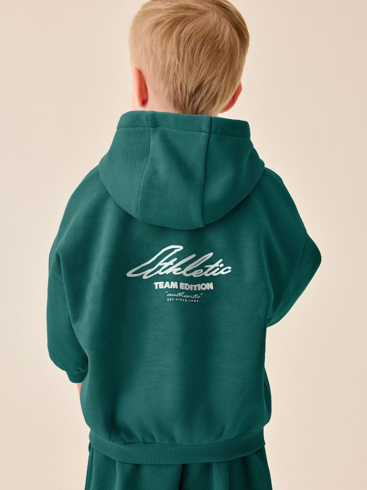 Dark Green Back Print Hoodie and Joggers Set (3mths-7yrs)