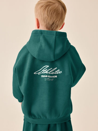 Dark Green Back Print Hoodie and Joggers Set (3mths-7yrs)