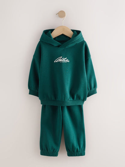 Dark Green Back Print Hoodie and Joggers Set (3mths-7yrs)