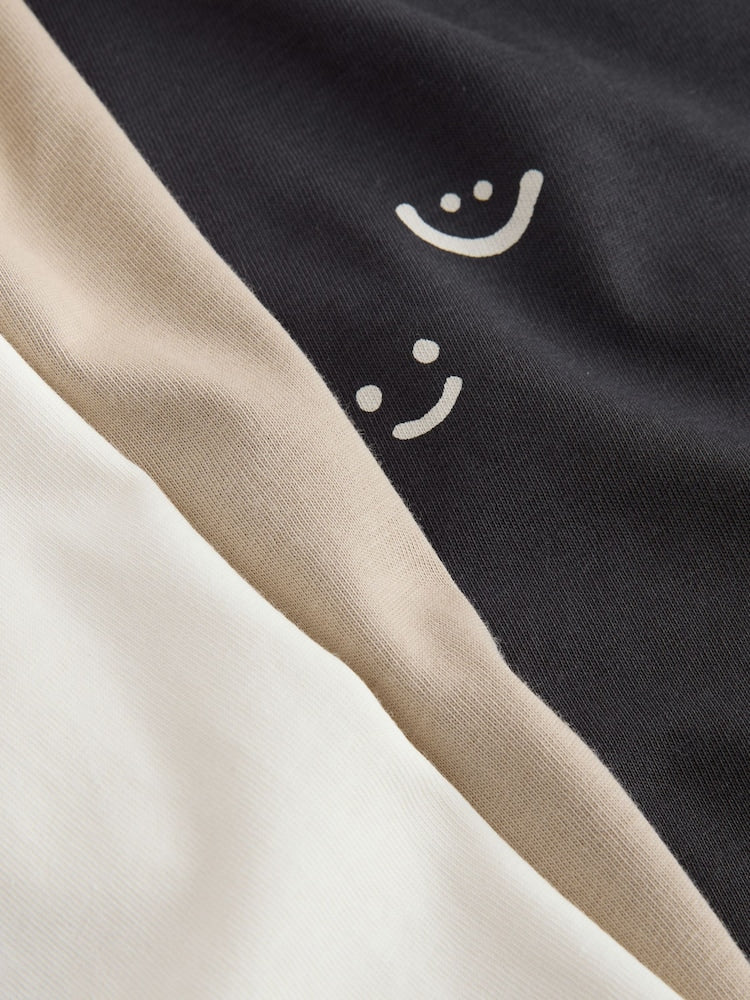 Monochrome Smile Face Long Sleeve Graphic