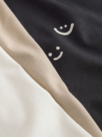 Monochrome Smile Face Long Sleeve Graphic