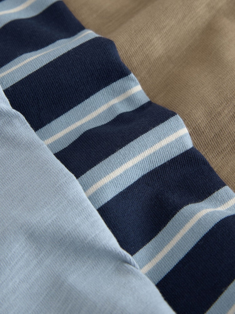 Blue/Neutral Dog Stripe Long Sleeve Graphic