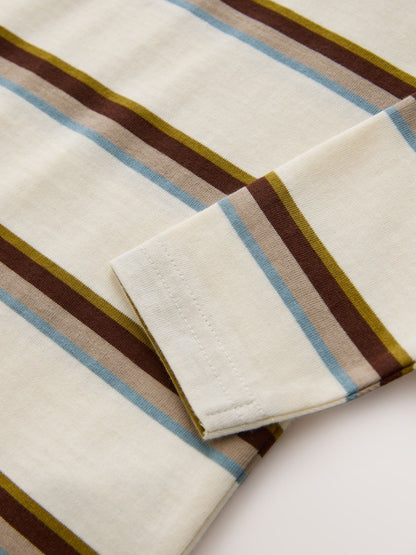 Brown/Ecru Long Sleeve Stripe T-Shirt (3mths-7yrs)