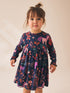 Navy Unicorn Long Sleeve Ribbed Dress (3mths-7yrs) - Navy Unicorn Long Sleeve Ribbed / 12-18 Months (80-86cm)