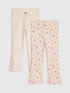River Island Pink Ribbed Floral Kickflare Leggings 2 Pack - Size 12-18 Months (80-86cm) - Option 1