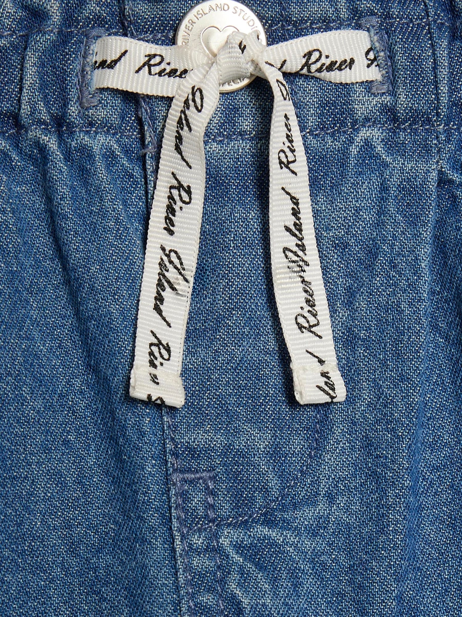 River Island Blue Pull On Wide Leg Jeans - Size 12-18 Months (80-86cm)