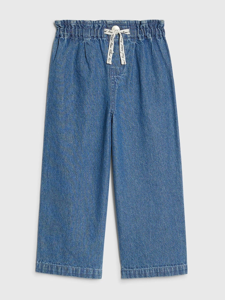 River Island Blue Pull On Wide Leg Jeans - Size 12-18 Months (80-86cm)