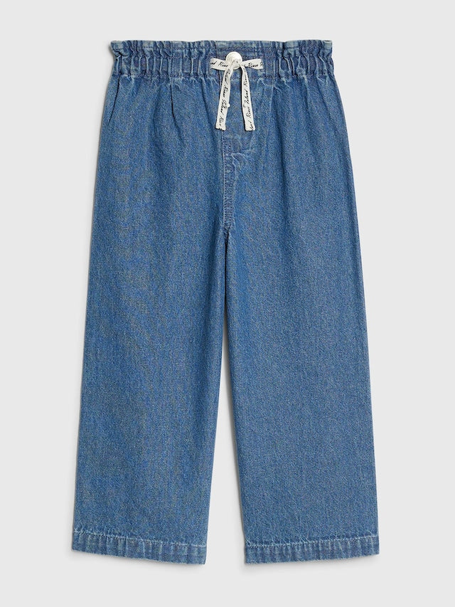 River Island Blue Pull On Wide Leg Jeans - Size 12-18 Months (80-86cm)