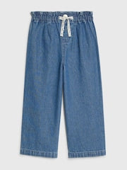 River Island Blue Pull On Wide Leg Jeans - Size 12-18 Months (80-86cm)