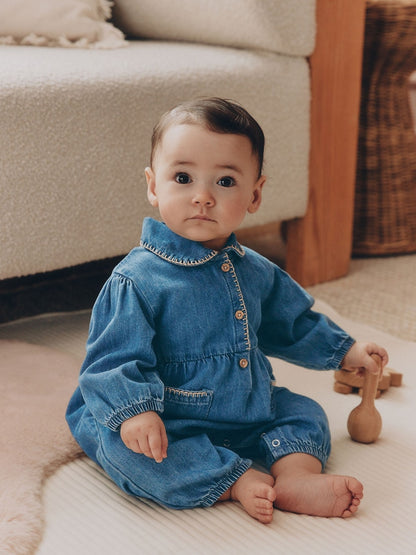 Denim Blue Baby Romper (0mths-2yrs)
