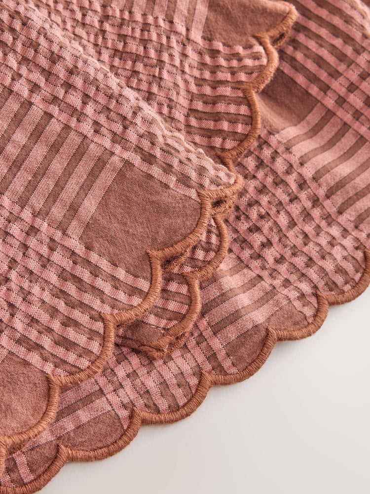 Brown/Pink Check Baby Woven Top and Trousers 2 Piece Set (0mths-2yrs)