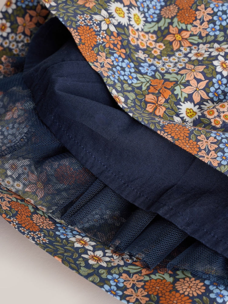 Blue Floral Woven