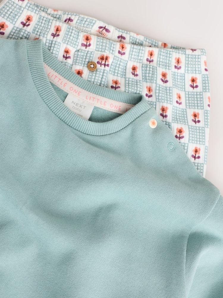 Sage Green Baby Sweat Top And Legging Set (0mths-2yrs)