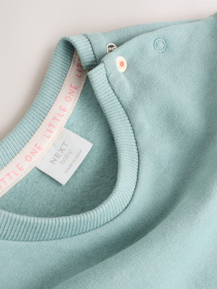 Sage Green Baby Sweat Top And Legging Set (0mths-2yrs)