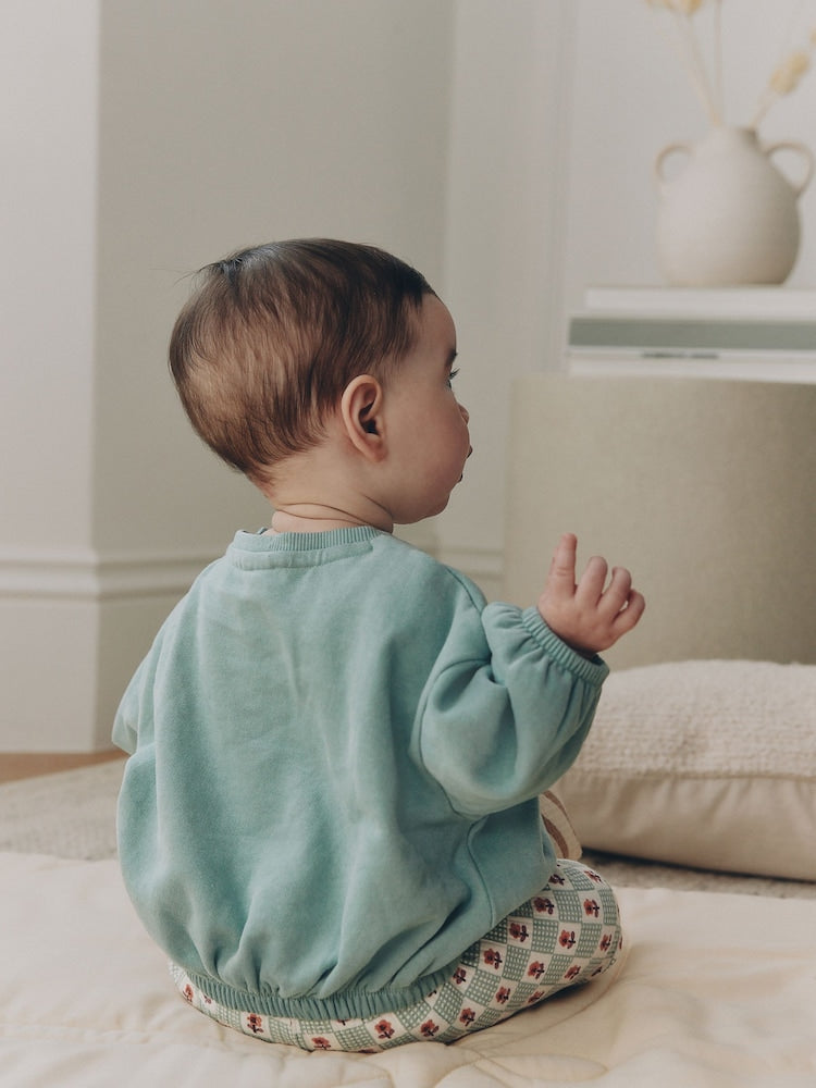 Sage Green Baby Sweat Top And Legging Set (0mths-2yrs)