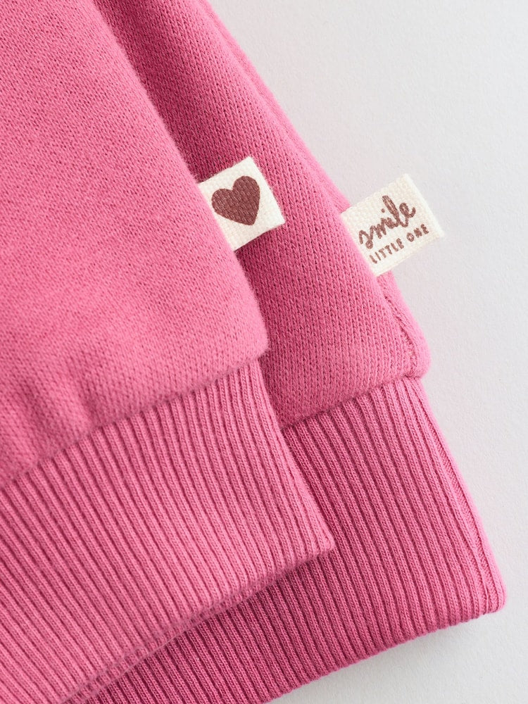 Plum Slogan Sweat Top and Joggers Baby Set (0mths-2yrs)