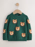 Green Lion All Over Character Knitted Crew Neck Jumper (3mths-7yrs) - Green Lion / 12-18 Months (80-86cm)