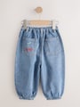 Mushroom/ Floral Embroidered Barrel Jeans (3mths-7yrs) - Size 3-6 Months (62-68cm)