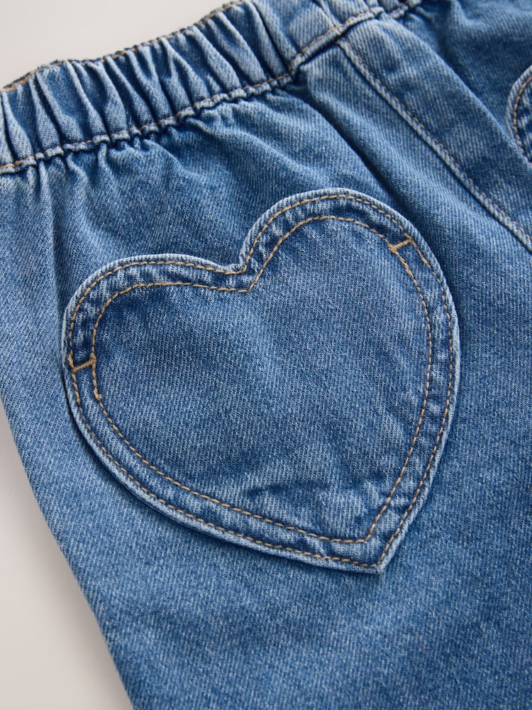 Denim Frill Hem Wide Leg
