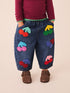 Rainbow Cherry Crochet Embroidered Barrel Jeans (3mths-7yrs) - Rainbow Cherry Crochet / 12-18 Months (80-86cm)