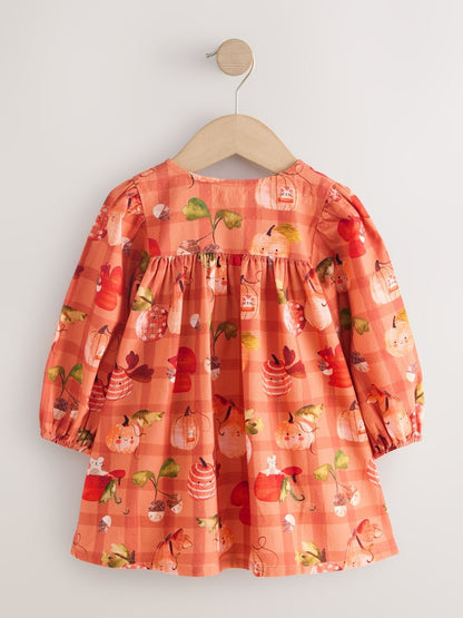 Orange Autumn Print Long Sleeve 3D Character