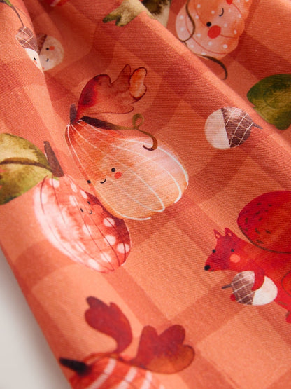 Orange Autumn Print Long Sleeve 3D Character