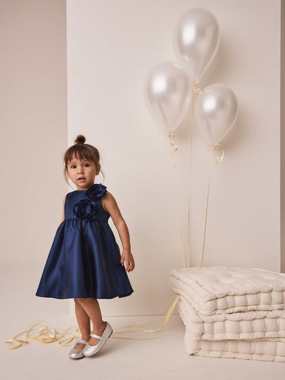 Metalic Blue 3D Corsage Occasion