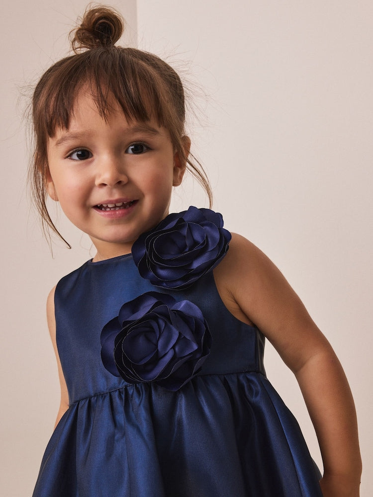 Metalic Blue 3D Corsage Occasion