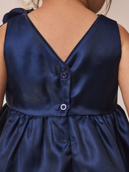 Metalic Blue 3D Corsage Occasion
