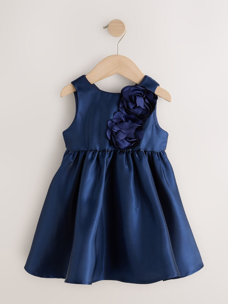 Metalic Blue 3D Corsage Occasion