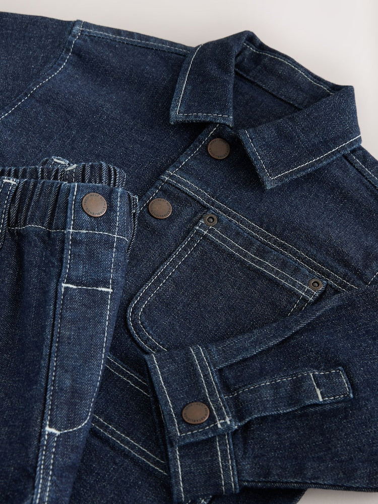 Rinse Wash Denim Shacket and Wide Leg