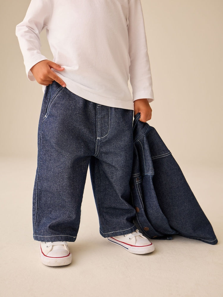 Rinse Wash Denim Shacket and Wide Leg