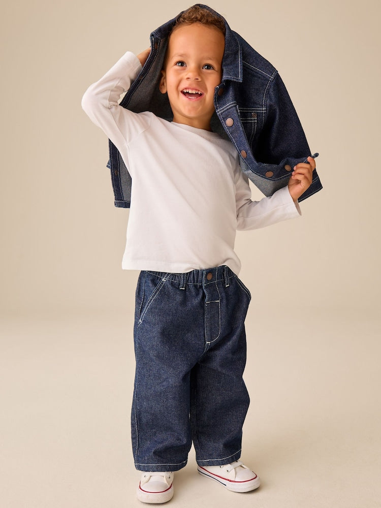 Rinse Wash Denim Shacket and Wide Leg