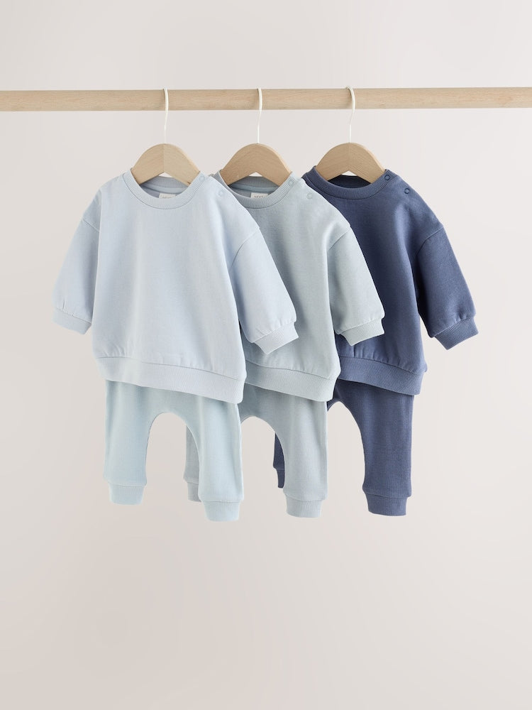 Blue Sweatshirt and Leggings Baby Set 6 Piece (0mths-3yrs) - Blue / Up to 1 Month (50-56cm)