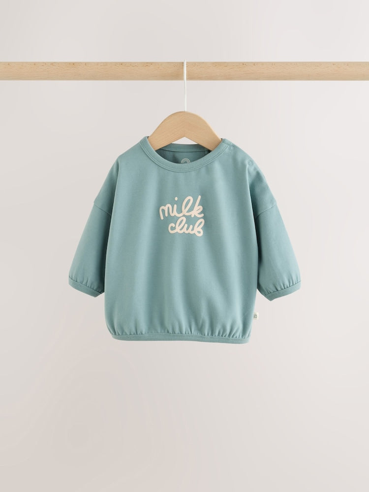 Blue Milk Club Top and Leggings Baby Set (0mths-2yrs)
