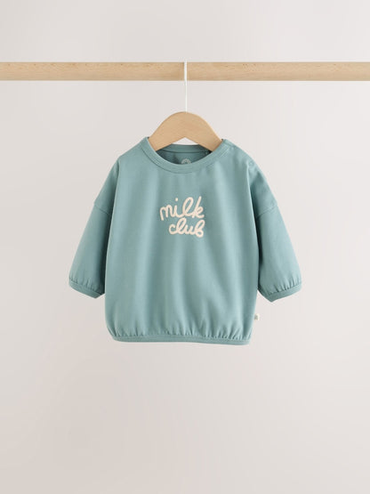 Blue Milk Club Top and Leggings Baby Set (0mths-2yrs)