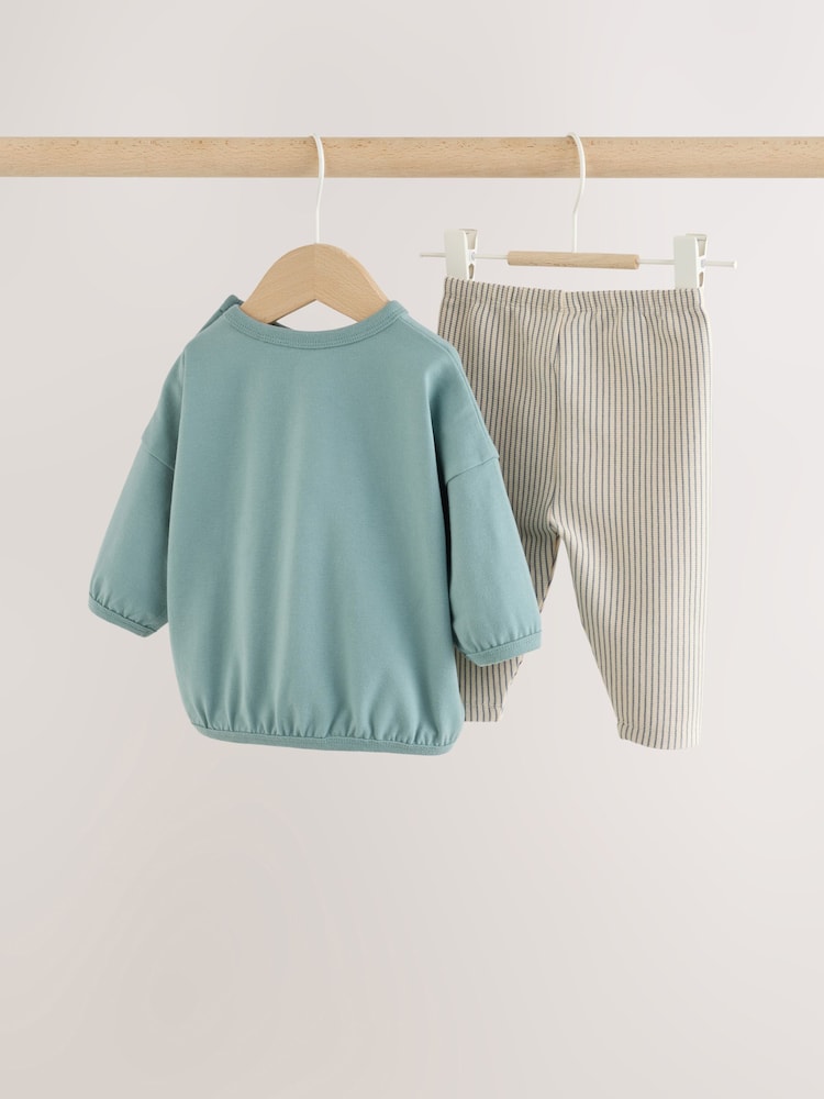 Blue Milk Club Top and Leggings Baby Set (0mths-2yrs)