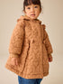 Caramel Brown Shower Resistant Skirted Quilted Coat (3mths-7yrs) - Caramel Brown / 12-18 Months (80-86cm)