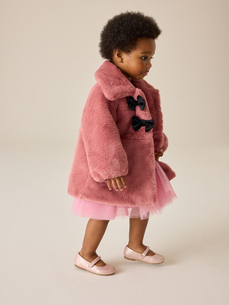 Pink Skirted Faux Fur