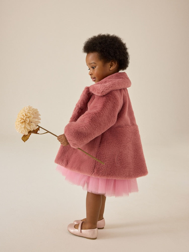 Pink Skirted Faux Fur