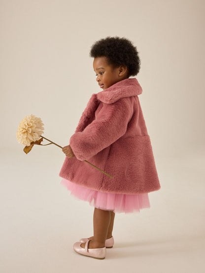Pink Skirted Faux Fur